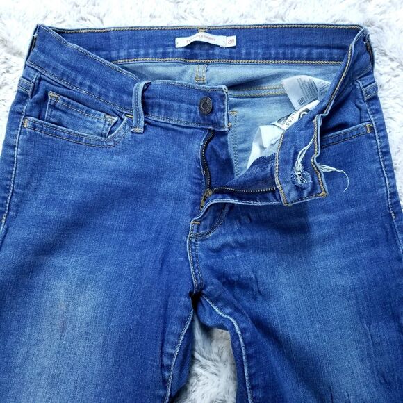 Levis Jeans Womens 28x30 Blue 710 Super Skinny Dark Wash Denim - Picture 6 of 12